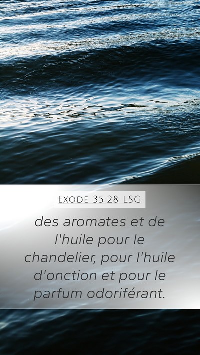 Exode 35:28 LSG Mobile Phone Wallpaper - des aromates et de l'huile pour le chandelier, - Mobile Bible Verse Wallpaper