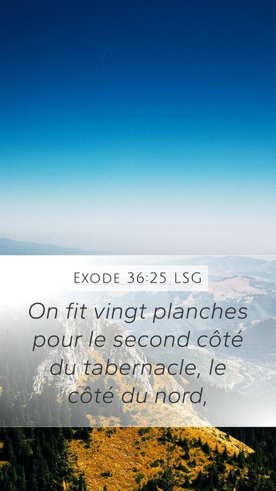 Exode 36:25 LSG Mobile Phone Wallpaper - On fit vingt planches pour le second côté du - Mobile Bible Verse Wallpaper