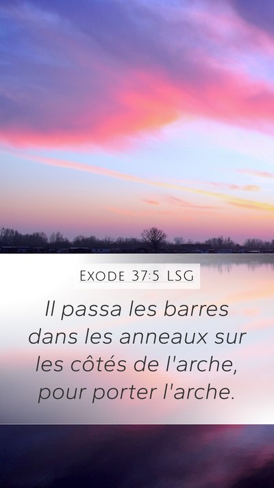 Exode 37:5 LSG Mobile Phone Wallpaper - Il passa les barres dans les anneaux sur les - Mobile Bible Verse Wallpaper