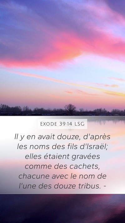 Exode 39:14 LSG Mobile Phone Wallpaper - Il y en avait douze, d'après les noms des fils - Mobile Bible Verse Wallpaper