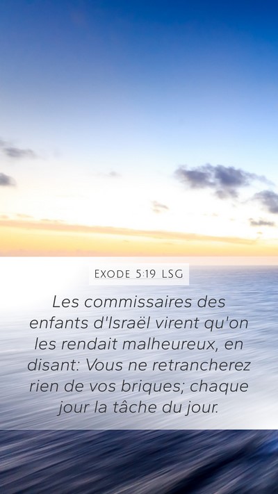 Exode 5:19 LSG Bible Verse Image