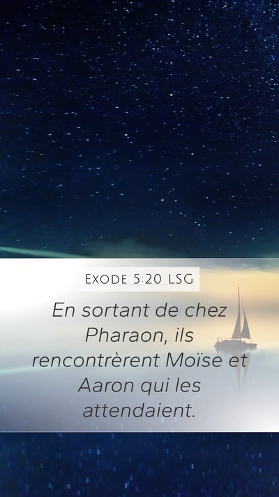 Exode 5:20 LSG Mobile Phone Wallpaper - En sortant de chez Pharaon, ils rencontrèrent - Mobile Bible Verse Wallpaper