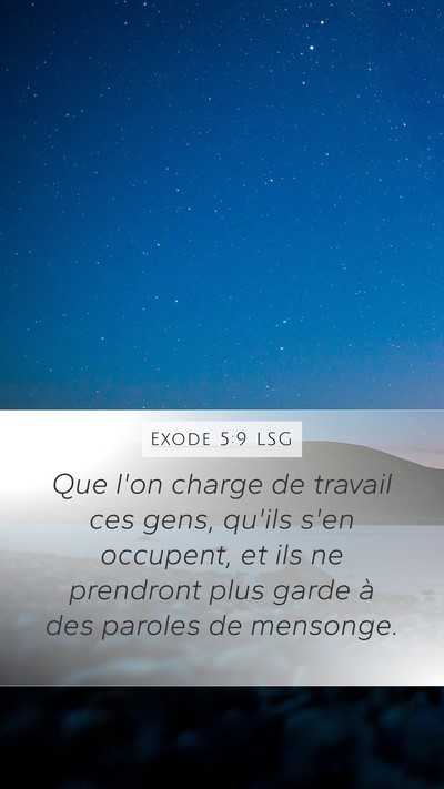 Exode 5:9 LSG Bible Verse Image