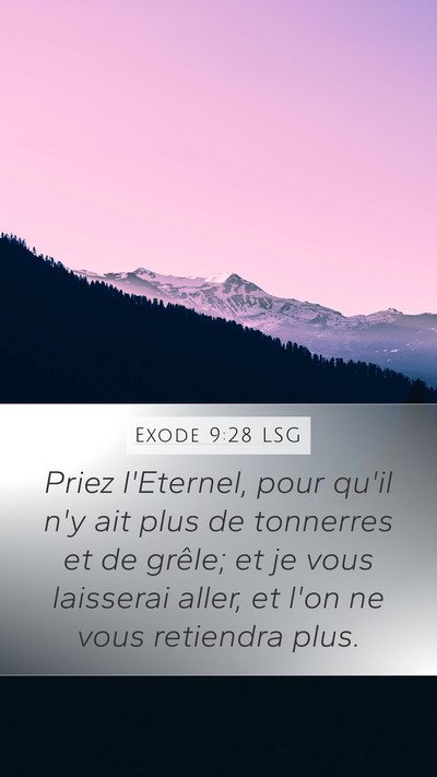 Exode 9:28 LSG Bible Verse Image