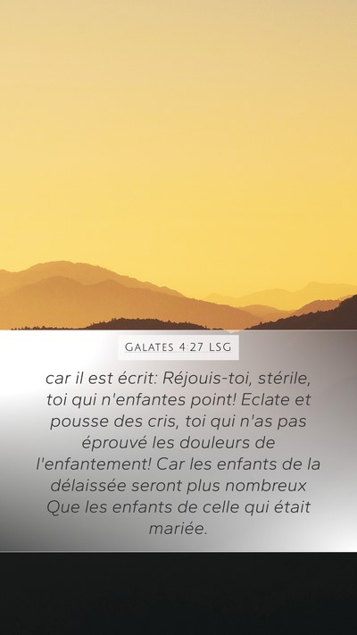 Galates 4:27 LSG Bible Verse Image