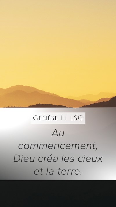 Genèse 1:1 LSG Bible Verse Image