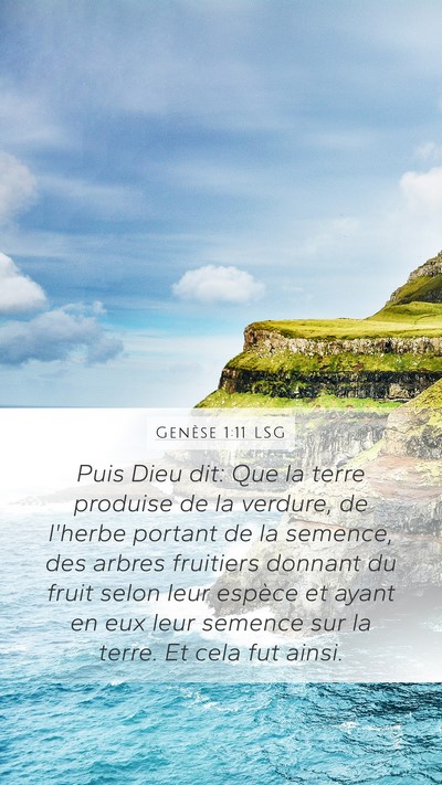 Genèse 1:11 LSG Bible Verse Image