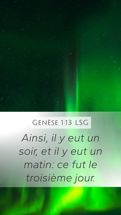 Genèse 1:13 LSG Bible Verse Image