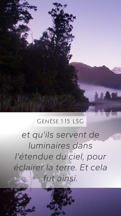 Genèse 1:15 LSG Bible Verse Image