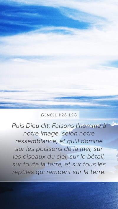 Genèse 1:26 LSG Bible Verse Image