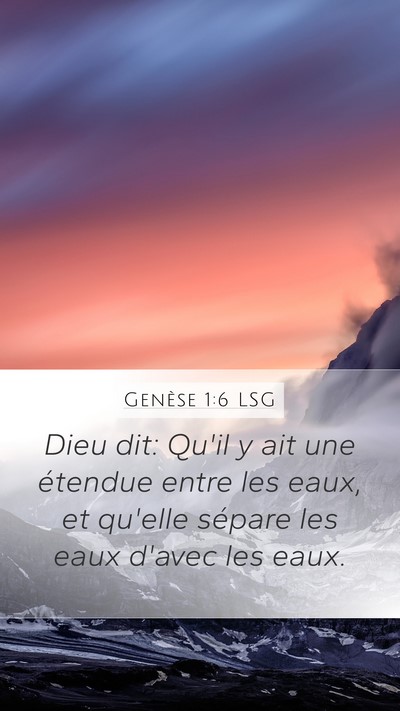 Genèse 1:6 LSG Bible Verse Image