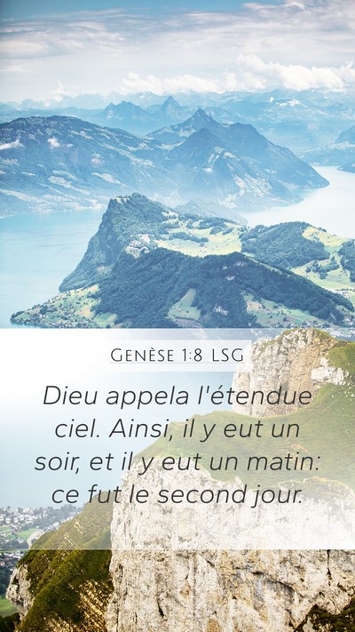 Genèse 1:8 LSG Mobile Phone Wallpaper - Dieu appela l'étendue ciel. Ainsi, il y eut un - Mobile Bible Verse Wallpaper