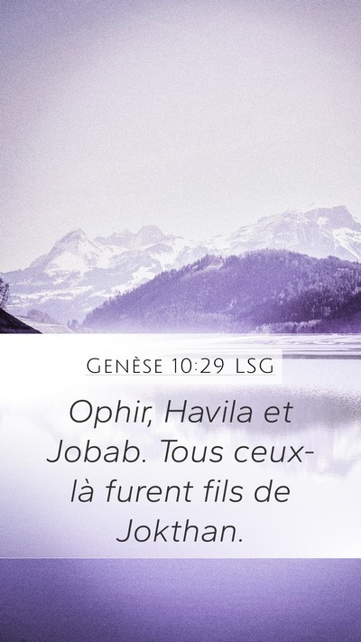 Genèse 10:29 LSG Bible Verse Image