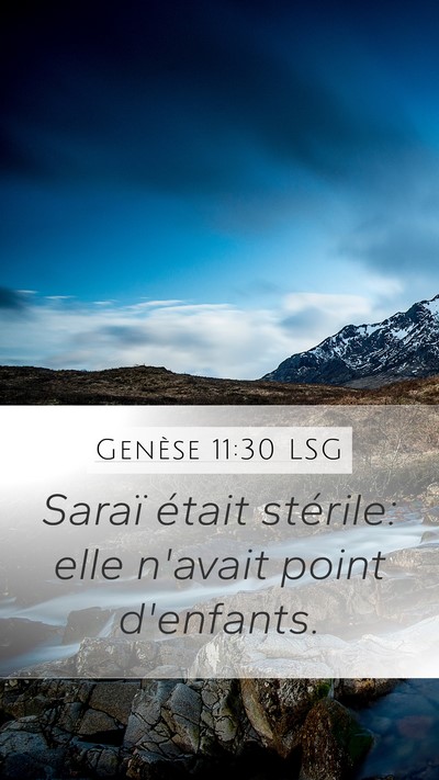 Genèse 11:30 LSG Bible Verse Image