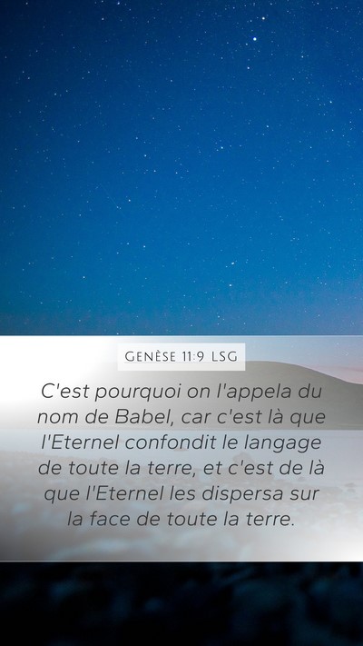 Genèse 11:9 LSG Bible Verse Image