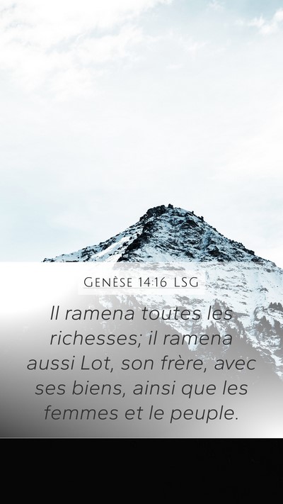 Genèse 14:16 LSG Bible Verse Image