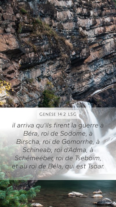 Genèse 14:2 LSG Bible Verse Image