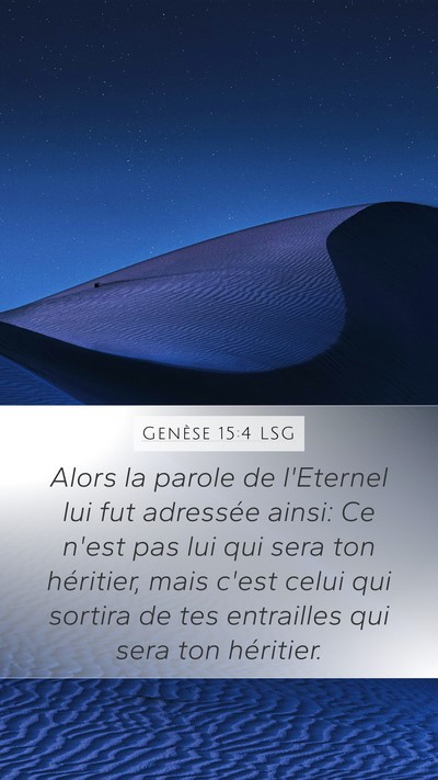 Genèse 15:4 LSG Bible Verse Image
