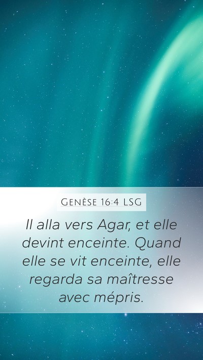Genèse 16:4 LSG Bible Verse Image