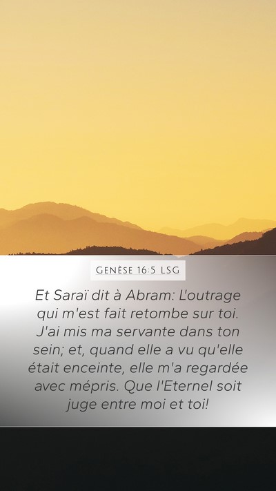 Genèse 16:5 LSG Bible Verse Image