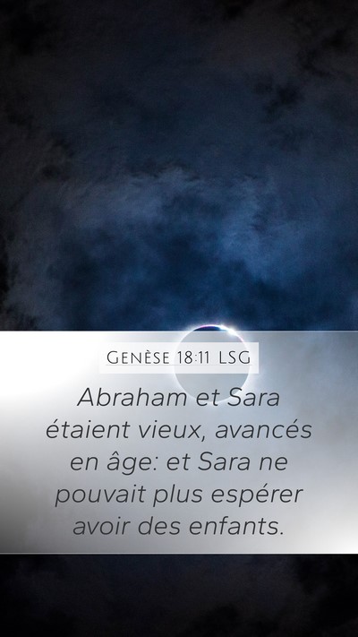 Genèse 18:11 LSG Bible Verse Image