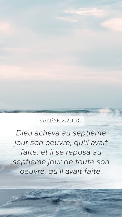 Genèse 2:2 LSG Bible Verse Image