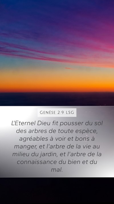 Genèse 2:9 LSG Bible Verse Image
