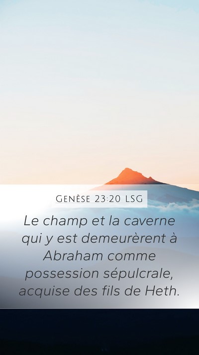 Genèse 23:20 LSG Bible Verse Image
