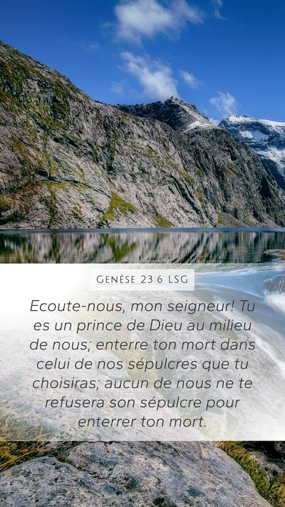 Genèse 23:6 LSG Bible Verse Image