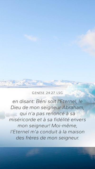 Genèse 24:27 LSG Bible Verse Image