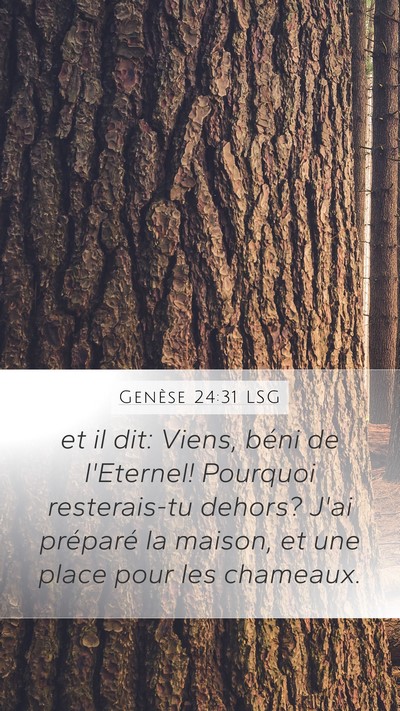 Genèse 24:31 LSG Bible Verse Image
