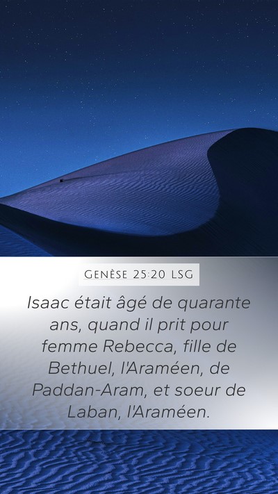 Genèse 25:20 LSG Bible Verse Image