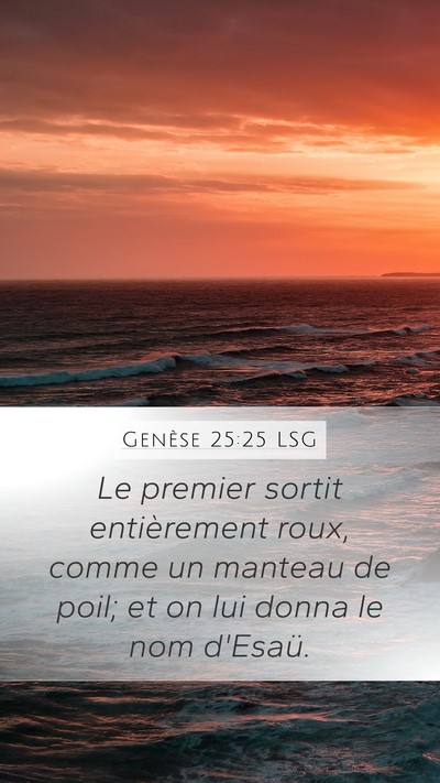 Genèse 25:25 LSG Bible Verse Image