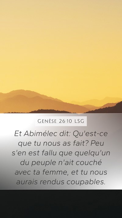 Genèse 26:10 LSG Bible Verse Image