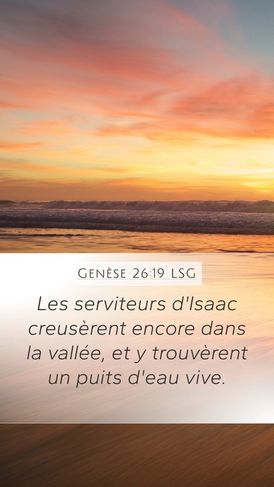 Genèse 26:19 LSG Bible Verse Image