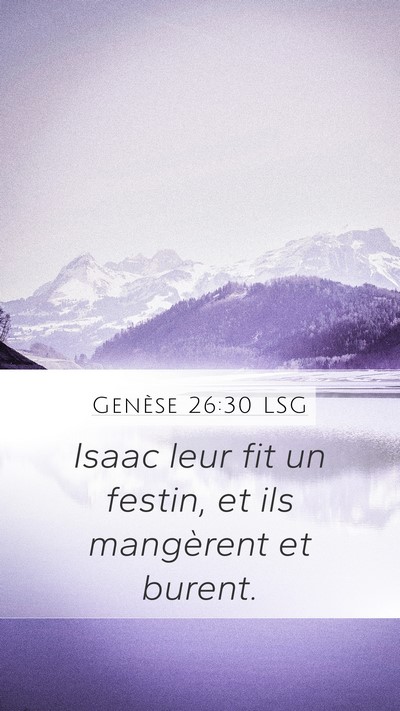 Genèse 26:30 LSG Bible Verse Image