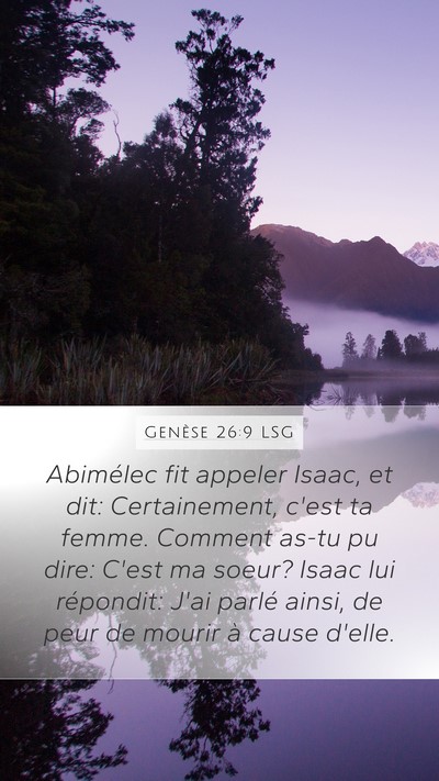 Genèse 26:9 LSG Bible Verse Image