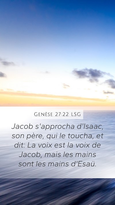 Genèse 27:22 LSG Bible Verse Image