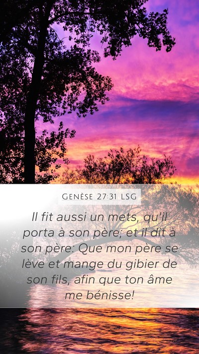 Genèse 27:31 LSG Bible Verse Image