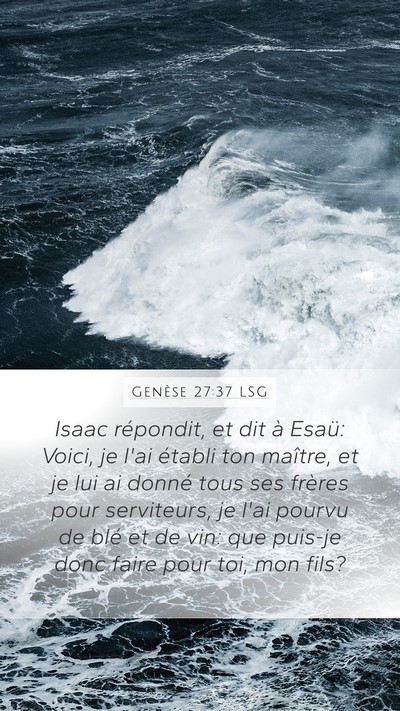 Genèse 27:37 LSG Bible Verse Image