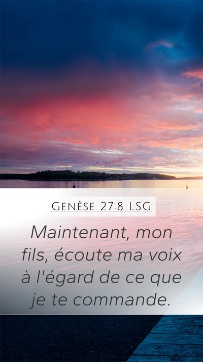 Genèse 27:8 LSG Bible Verse Image