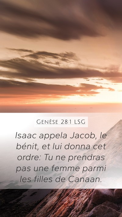 Genèse 28:1 LSG Bible Verse Image