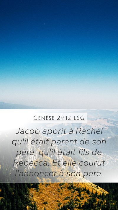 Genèse 29:12 LSG Bible Verse Image