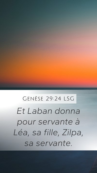 Genèse 29:24 LSG Bible Verse Image