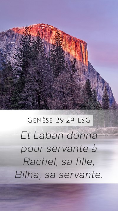 Genèse 29:29 LSG Bible Verse Image