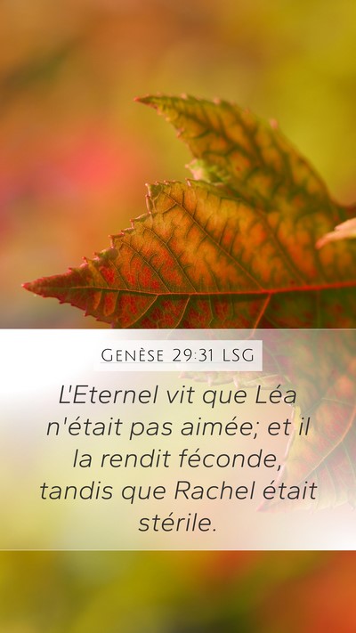 Genèse 29:31 LSG Bible Verse Image