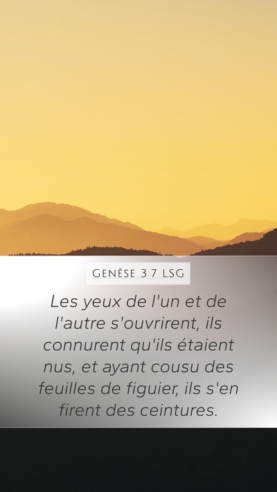 Genèse 3:7 LSG Bible Verse Image