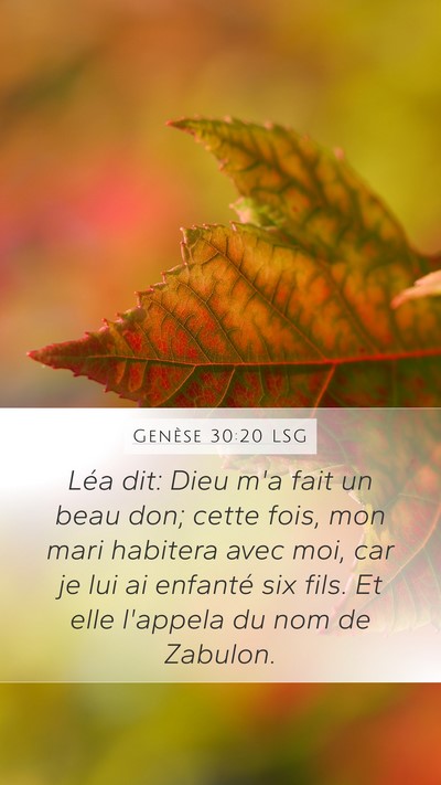 Genèse 30:20 LSG Bible Verse Image