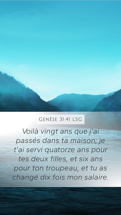 Genèse 31:41 LSG Bible Verse Image