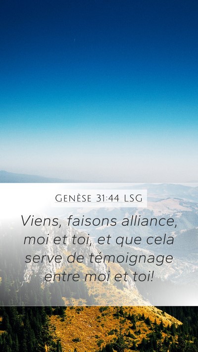 Genèse 31:44 LSG Bible Verse Image